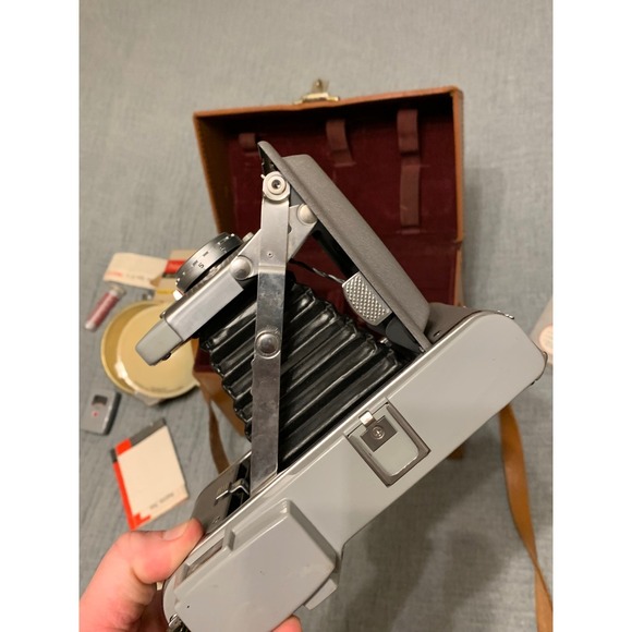 Vintage Polaroid Land Camera Model 95 1948 Gray Folding Bellows Camera Case - Picture 5 of 14